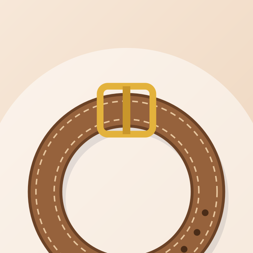 Ceinture en cuir, vue détaillée