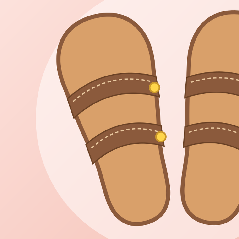 Sandales en cuir, vue détaillée